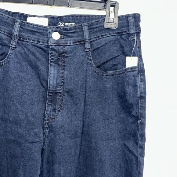 Anthro x Pilcro 32 Navy Dark Wash Stretch Straight Jeans - Picture 6 of 12